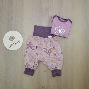 Baby Set Blume mit Pumphose aus Jersey